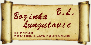Božinka Lungulović vizit kartica